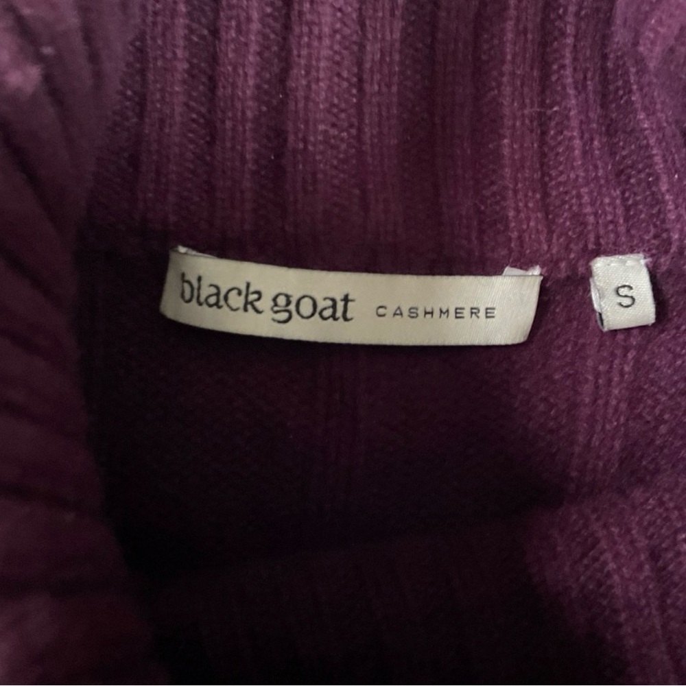 BLACK GOAT CASHMERE luxury mock neck sweater 💯% Mongolian cashmere (Size Small) - Picture 6 of 8